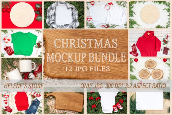 Download Christmas Product Mockup Flatlay JPEG - Product mockup Collection