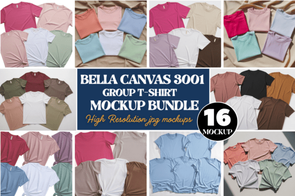 Download Bella Canvas 3001 Group Mockup Bundle - Premium Bundle