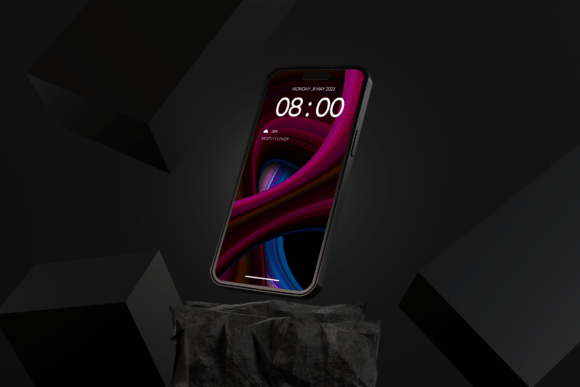 Download IPhone 14 Dark Single Mockup - Single mockup Collection