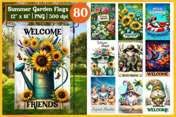 Download Summer Garden Flag- Garden Flags Bundle - Garden flag Collection