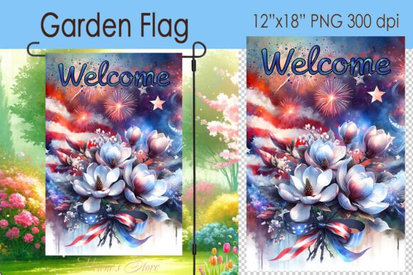 Download Welcome USA Patriotic Garden Flag Design - Garden flag Collection